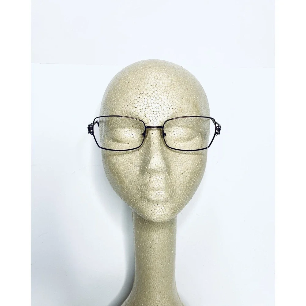 Versace Copper Metal Rectangular Glasses Medusa Temple Italy MOD1114 54 18 130